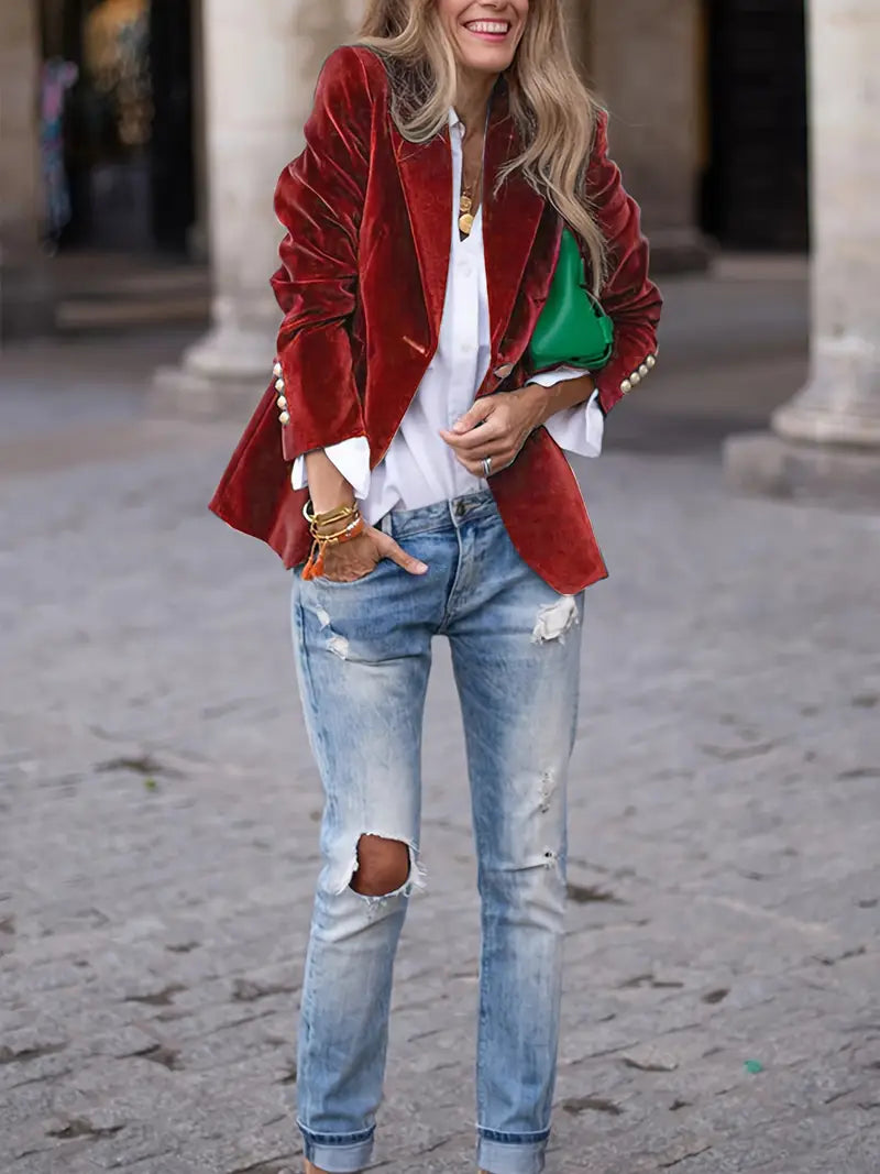 Nessa - Blazer Chic en Velours