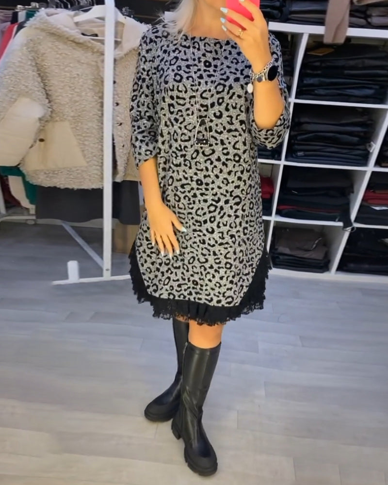 Antoinette - Élégante Robe Léopard au Style Audacieux