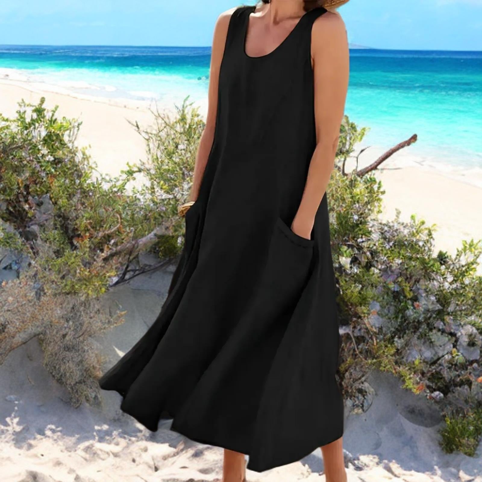 Ambrelys – Robe sans manches fluide avec poches