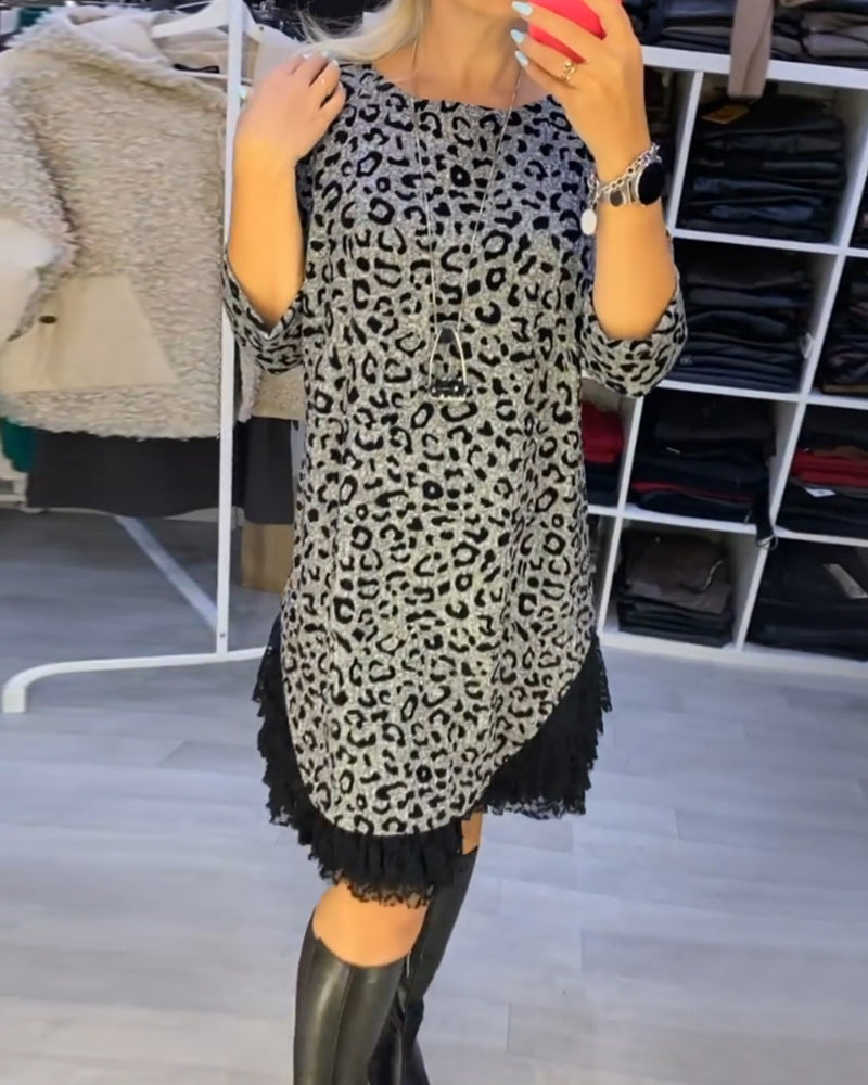 Antoinette - Élégante Robe Léopard au Style Audacieux