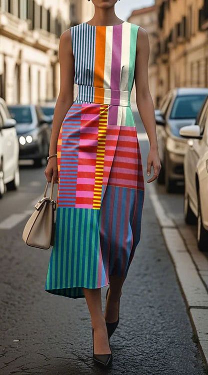 Adélaïde – Robe sans manches à motifs