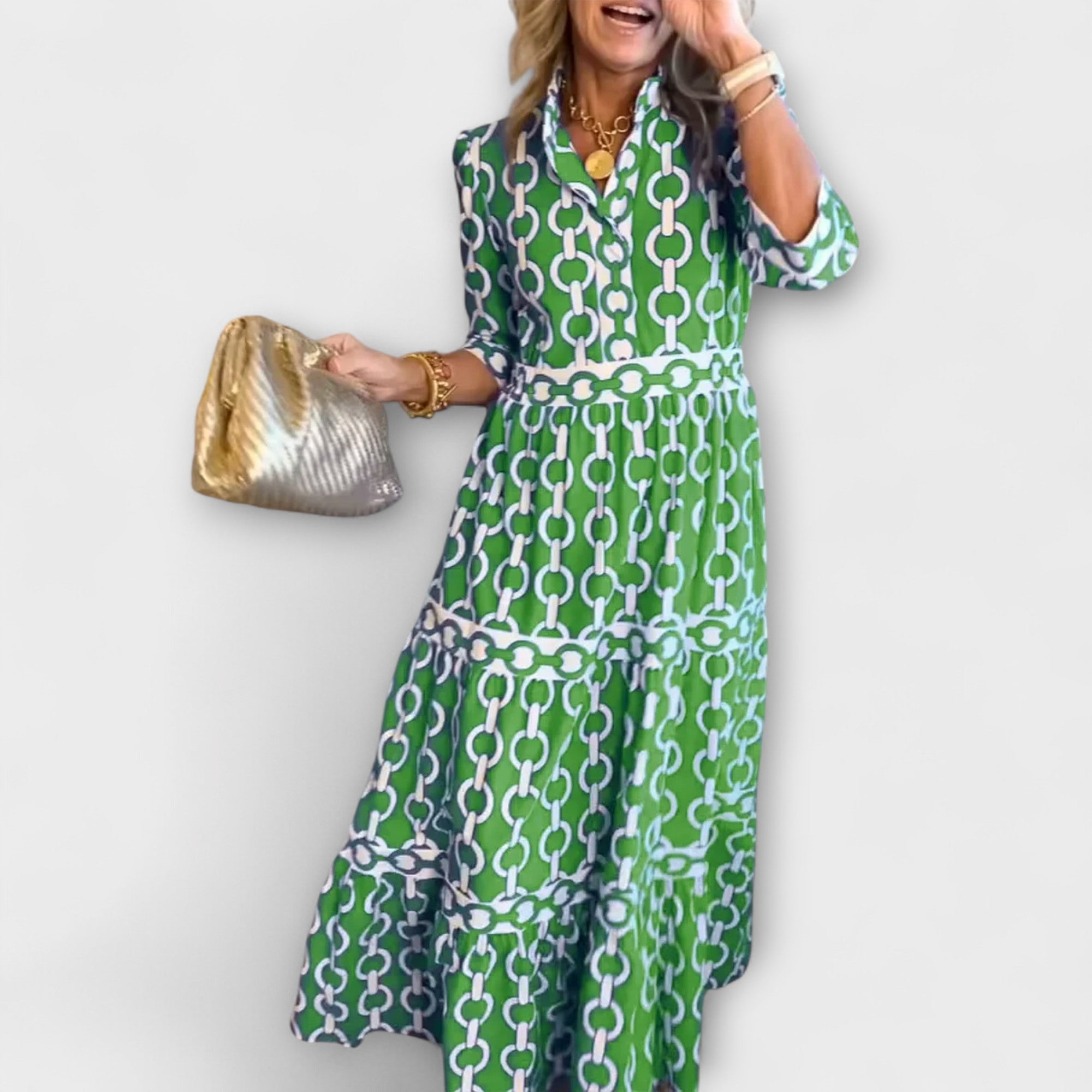 Brisande – Robe fluide mi-longue avec col chemise