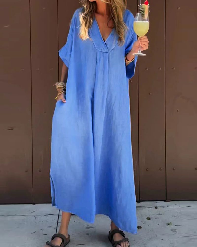 Blanche – Robe d'été en coton léger