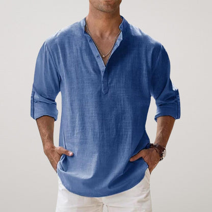 Vitoria™ - Chemise Henley en coton au look lin