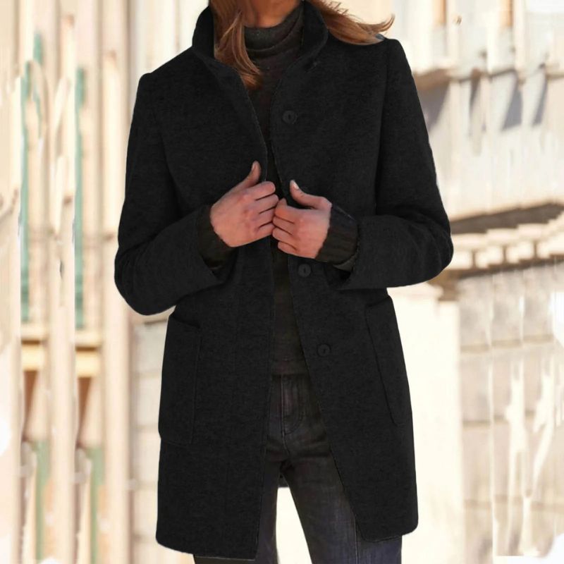 Michèle - Veste d'hiver chic avec nœud