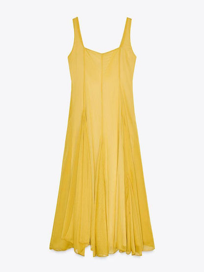 Maïlys – Robe Maxi à Col Carré