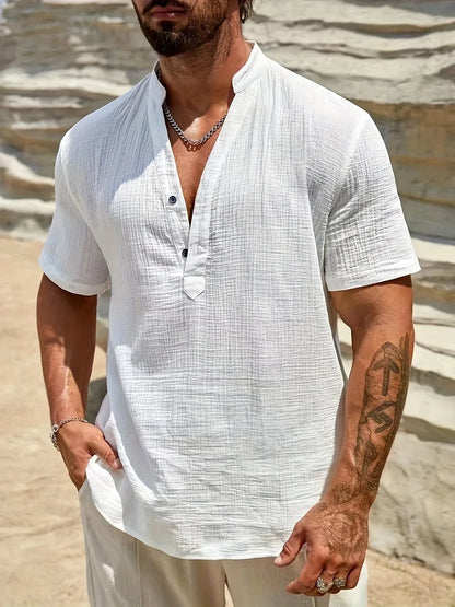 Vitoria™ | Élégante chemise d'été à col haut