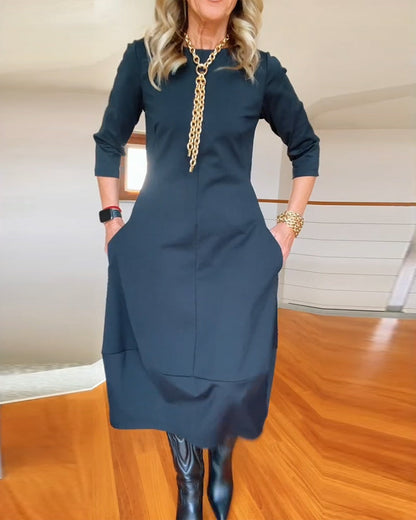 Denise - Élégante robe d'automne avec poches
