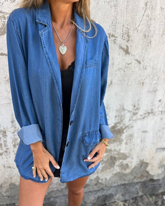 Iseult - Blazer en Denim Casual