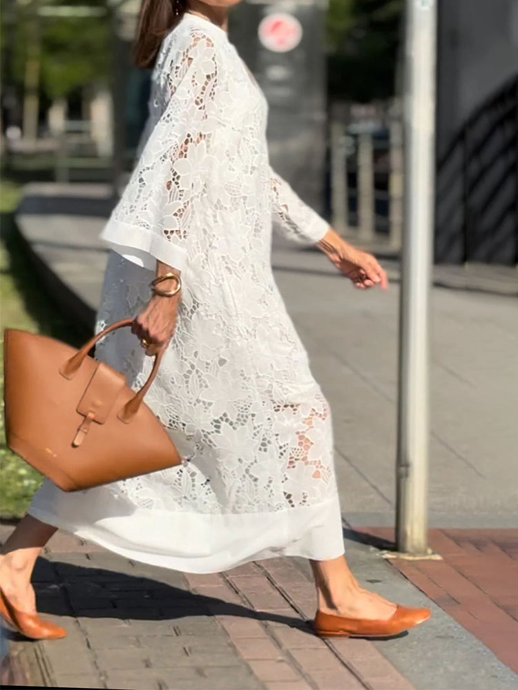 Géromine - Élégante robe en dentelle légère