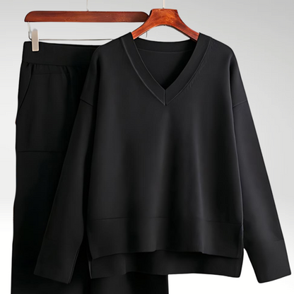 Vitoria™ | Elegant V-Neck Two-Piece Ensemble