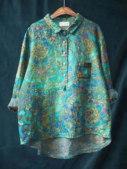Gwladys – Élégante blouse fluide à motif floral