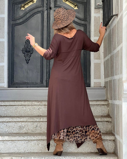 Tahlia – Élégante tunique robe à motif léopard