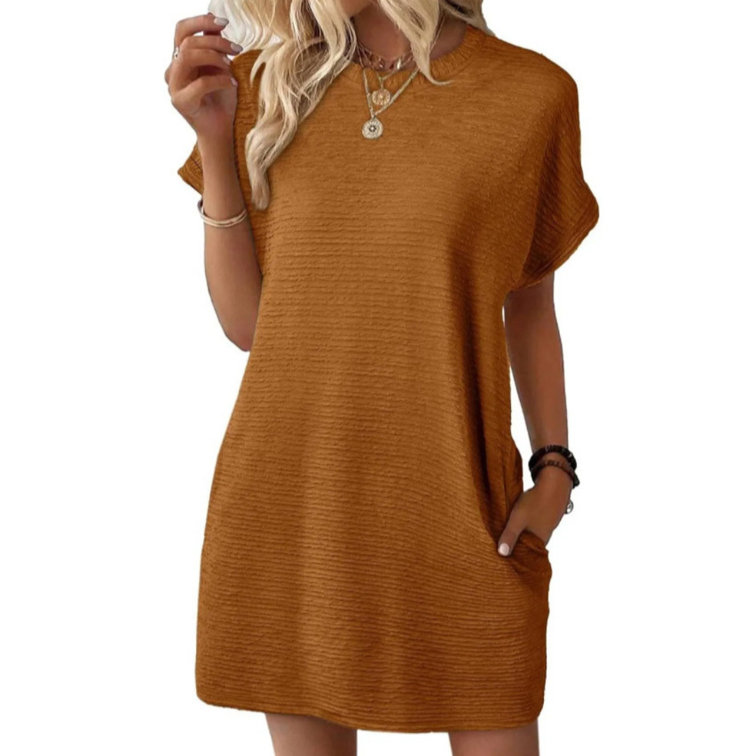Amandine – Robe d'été épurée à col rond
