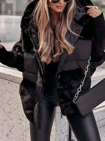 Evelyne - Veste d'hiver colorée avec capuche