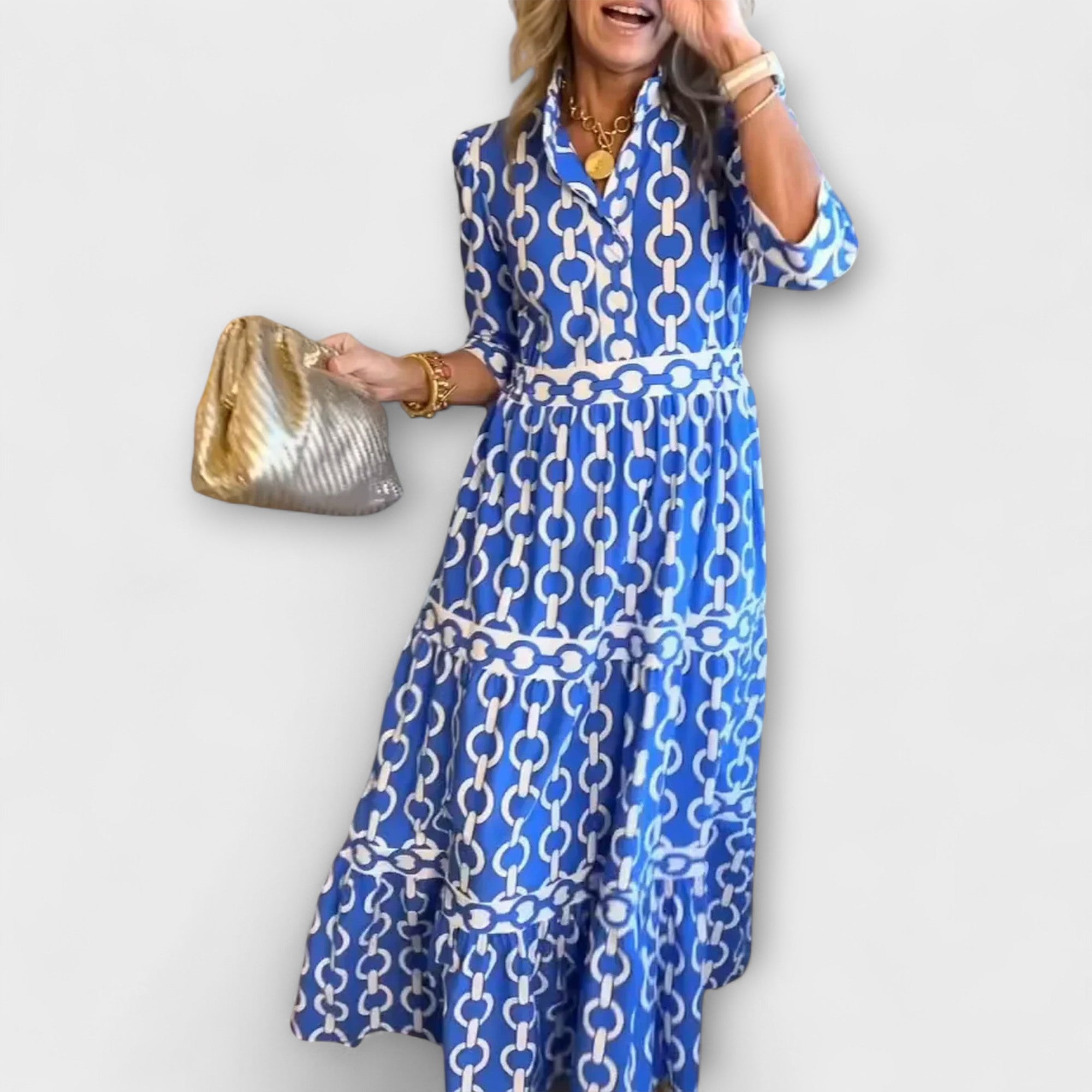 Brisande – Robe fluide mi-longue avec col chemise