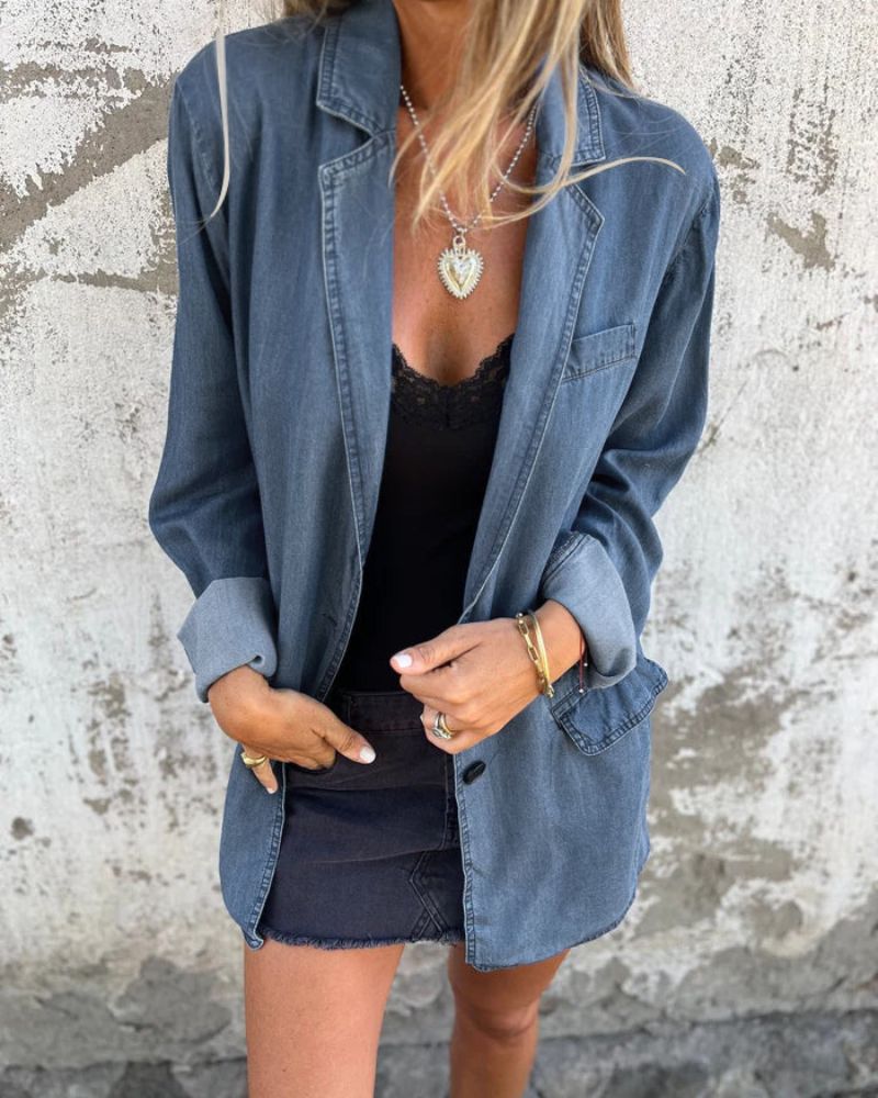 Iseult - Blazer en Denim Casual