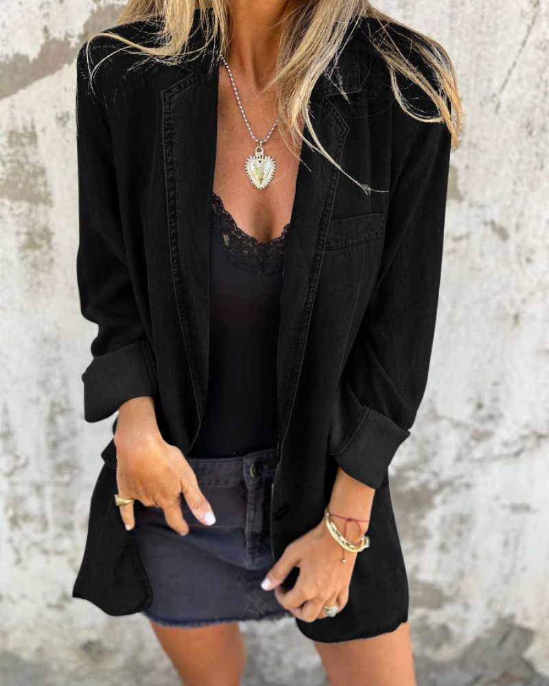 Iseult - Blazer en Denim Casual