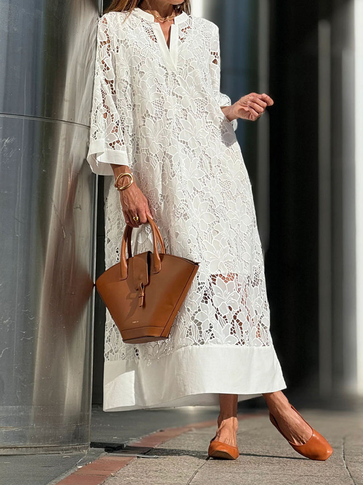 Géromine - Élégante robe en dentelle légère