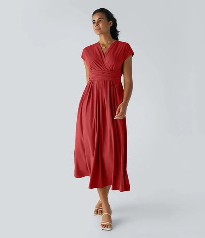 Rosavine – Chic Robe Portefeuille à Taille Haute