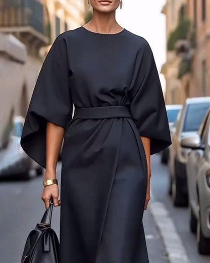 Carine - Robe Chic à Manches Lanternes