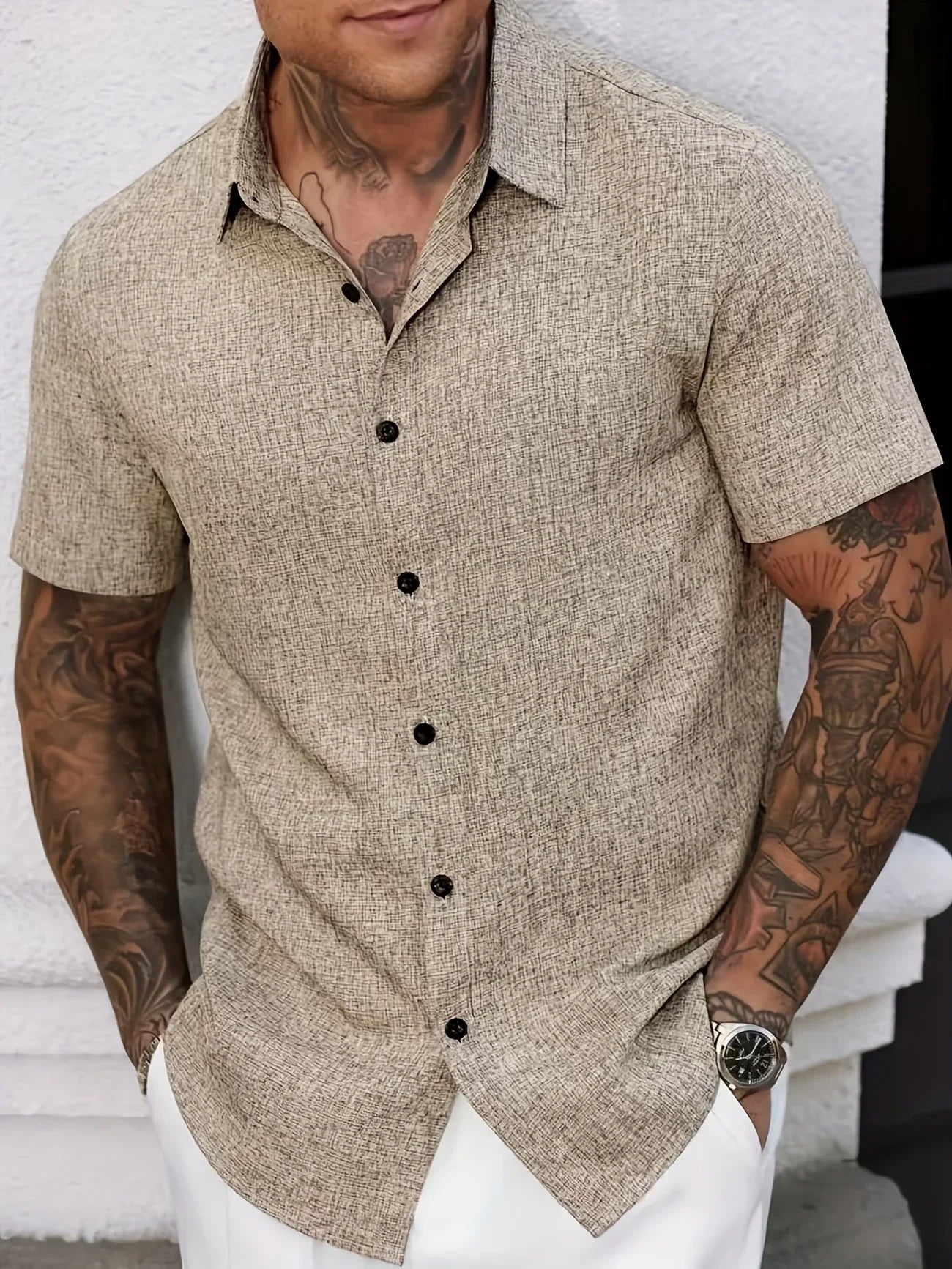 Vitoria™ | Chemise légère à manches courtes en lin mélangé