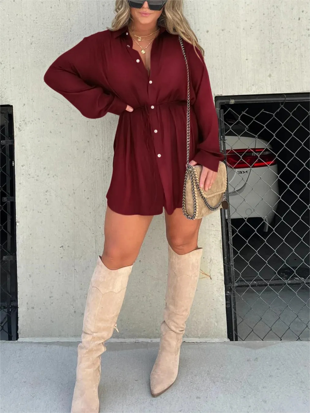 Ilona - Tendance Satin Jumpsuit Dress