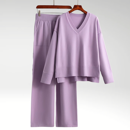 Vitoria™ | Elegant V-Neck Two-Piece Ensemble