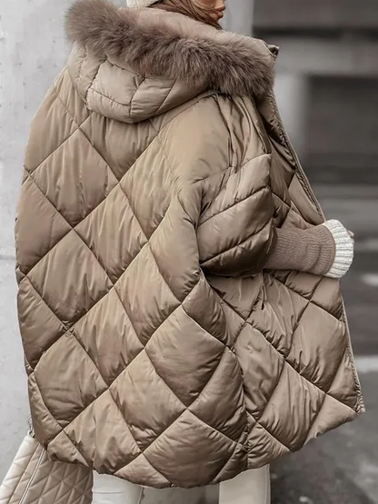 Annette - Ensemble d'hiver à capuche avec motif en losanges