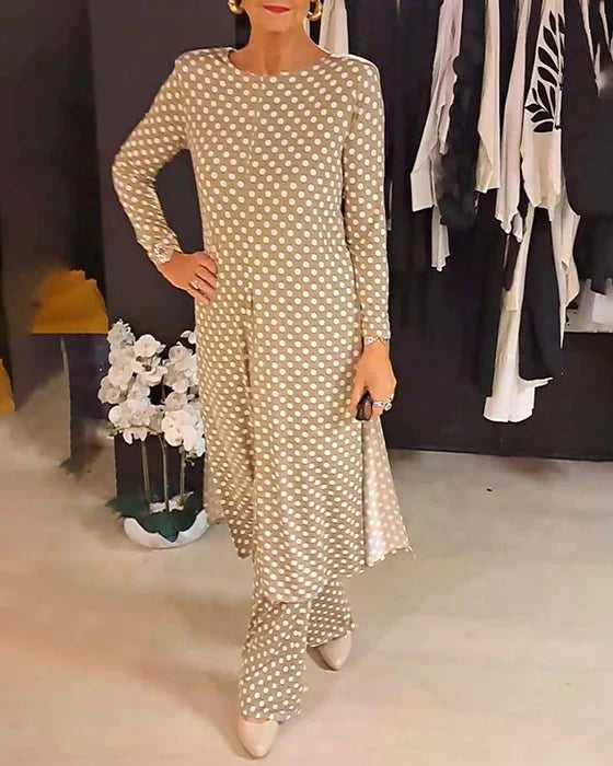Sélenaé – Robe élégante à pois avec fermeture éclair