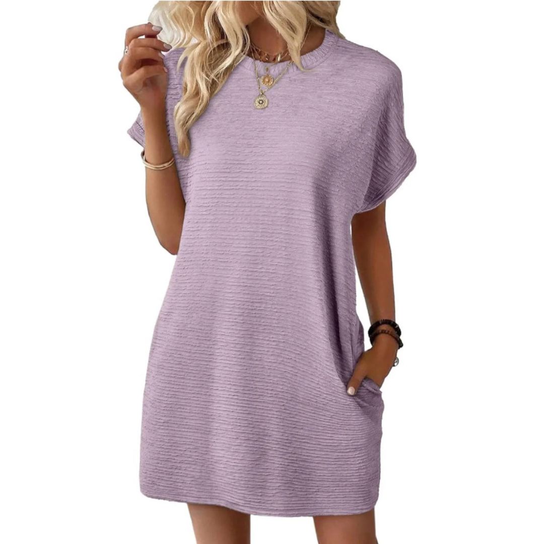 Amandine – Robe d'été épurée à col rond