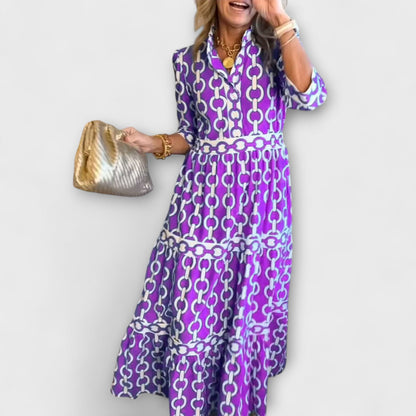 Brisande – Robe fluide mi-longue avec col chemise
