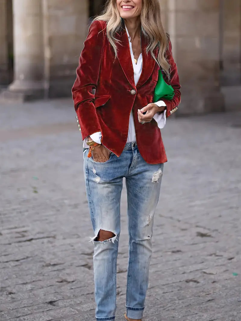 Nessa - Blazer Chic en Velours