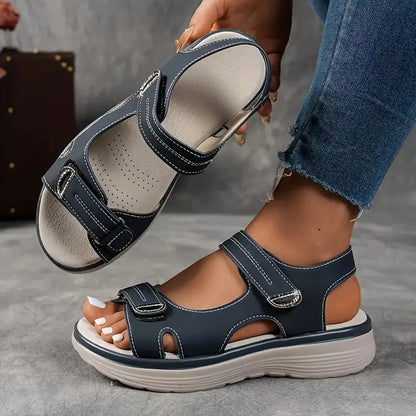 Célianne – Confortables Sandales Orthopédiques à Talon Compensé