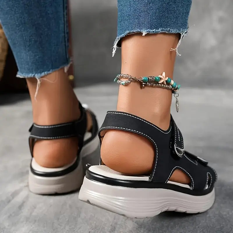 Célianne – Confortables Sandales Orthopédiques à Talon Compensé