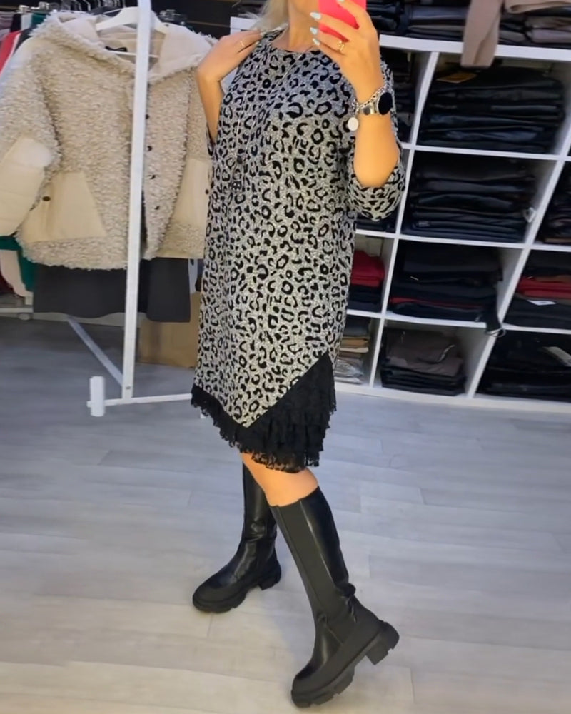 Antoinette - Élégante Robe Léopard au Style Audacieux