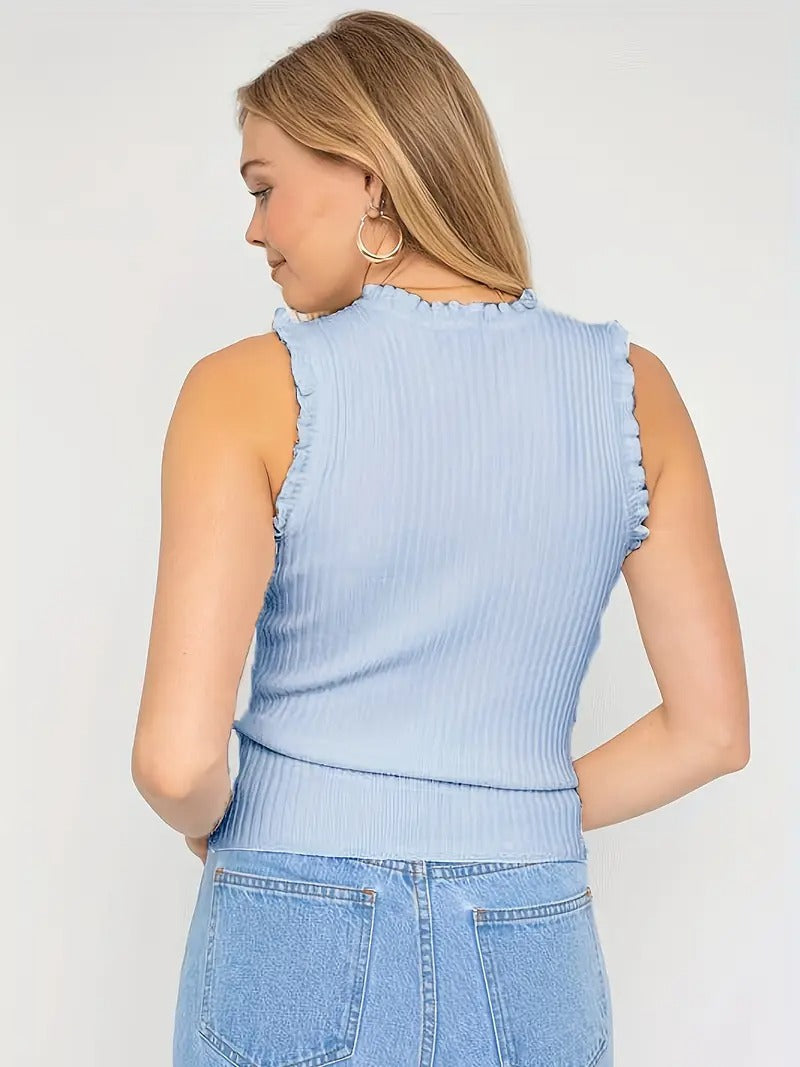 Césarine – Blouse à volants brillants pour femmes