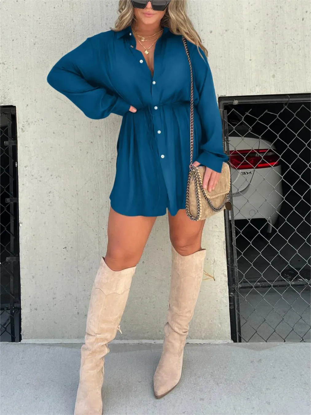 Ilona - Tendance Satin Jumpsuit Dress