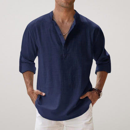 Vitoria™ - Chemise Henley en coton au look lin