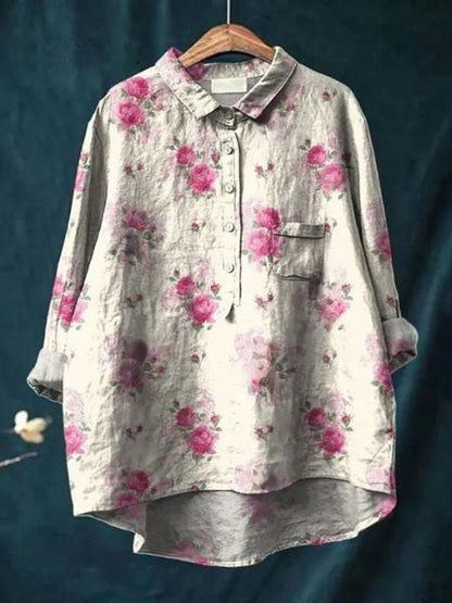 Gwladys – Élégante blouse fluide à motif floral