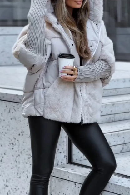 Evelyne - Veste d'hiver colorée avec capuche