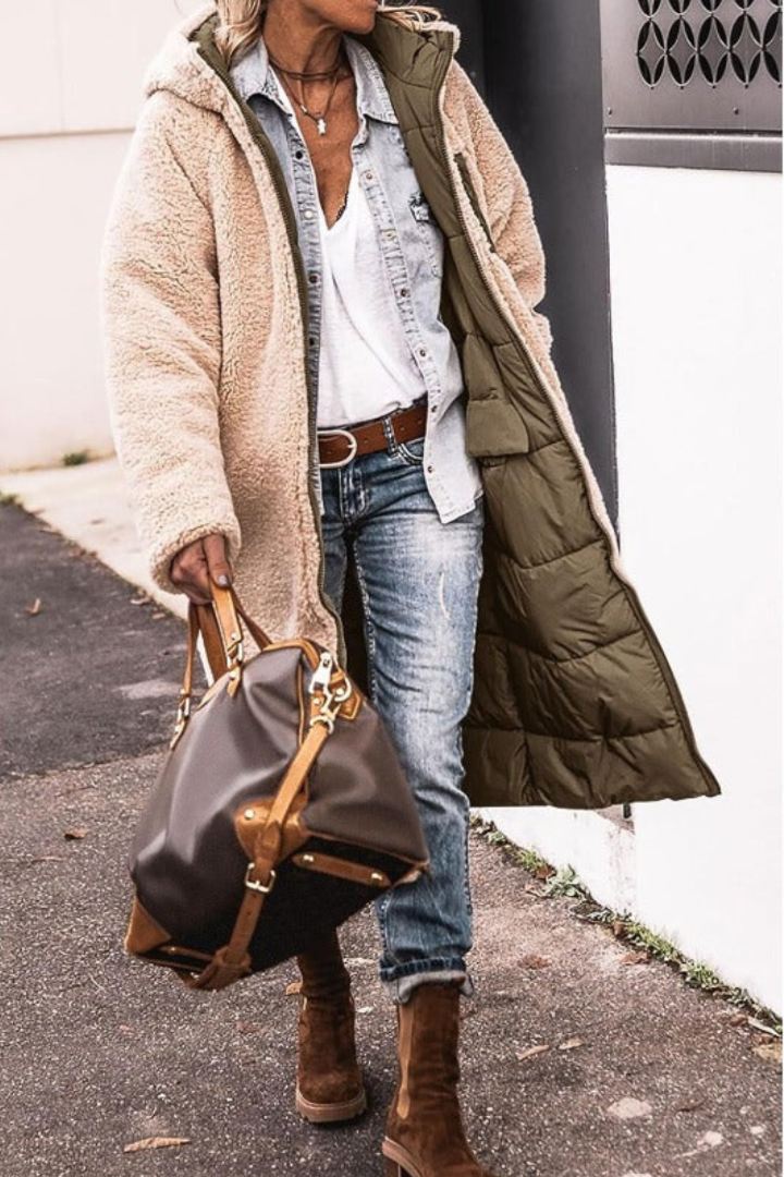 Héloïse - Manteau réversible chic et douillet