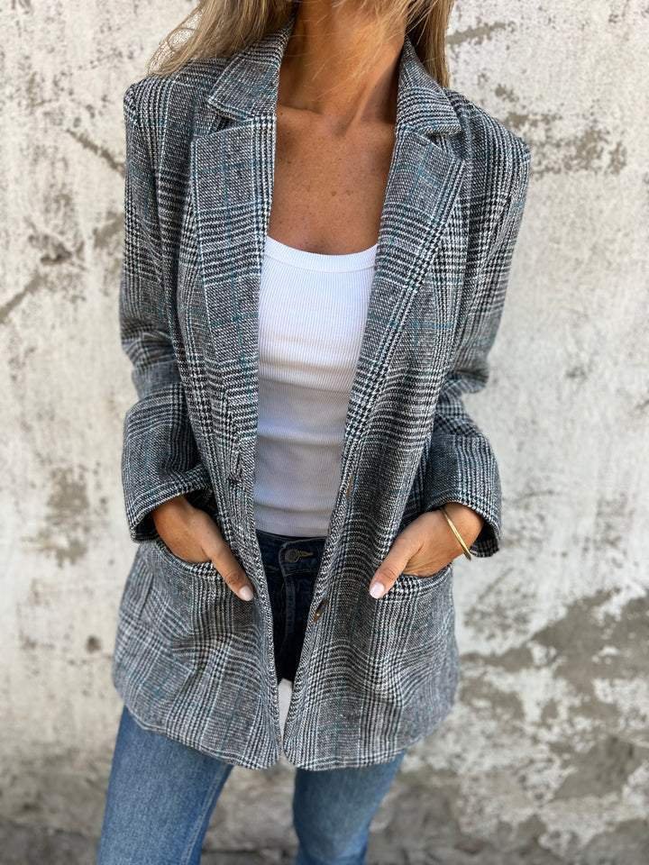 Rosalie - Élégant Blazer à Carreaux pour l'Hiver