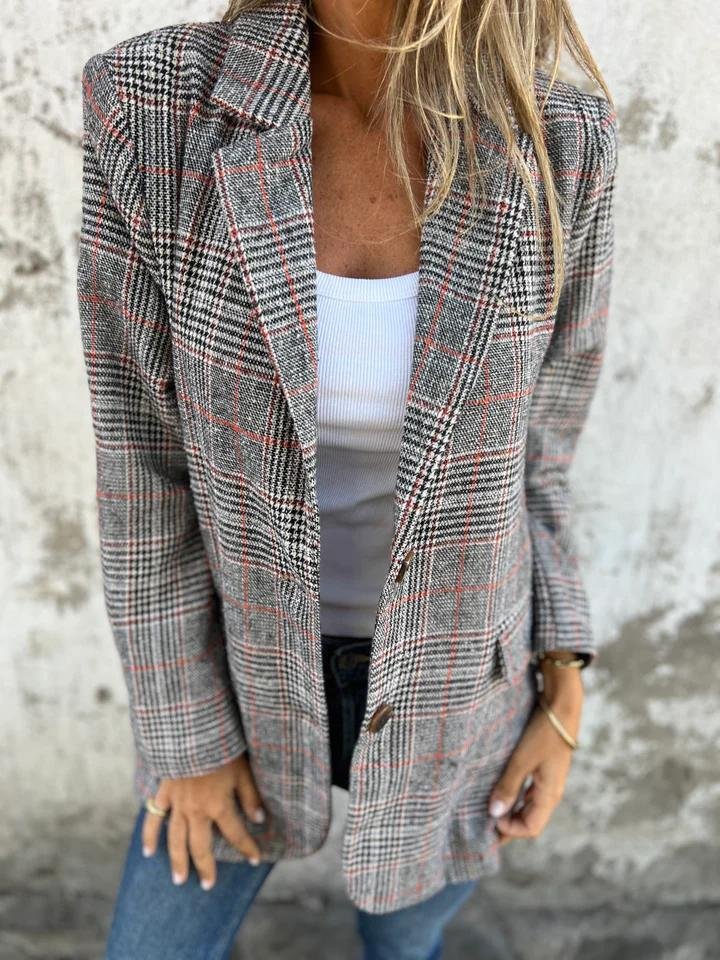 Rosalie - Élégant Blazer à Carreaux pour l'Hiver