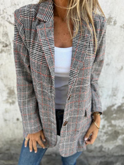 Rosalie - Élégant Blazer à Carreaux pour l'Hiver