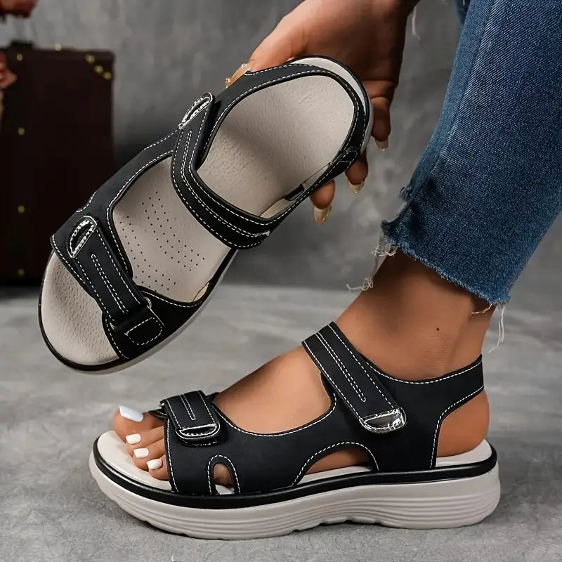 Célianne – Confortables Sandales Orthopédiques à Talon Compensé