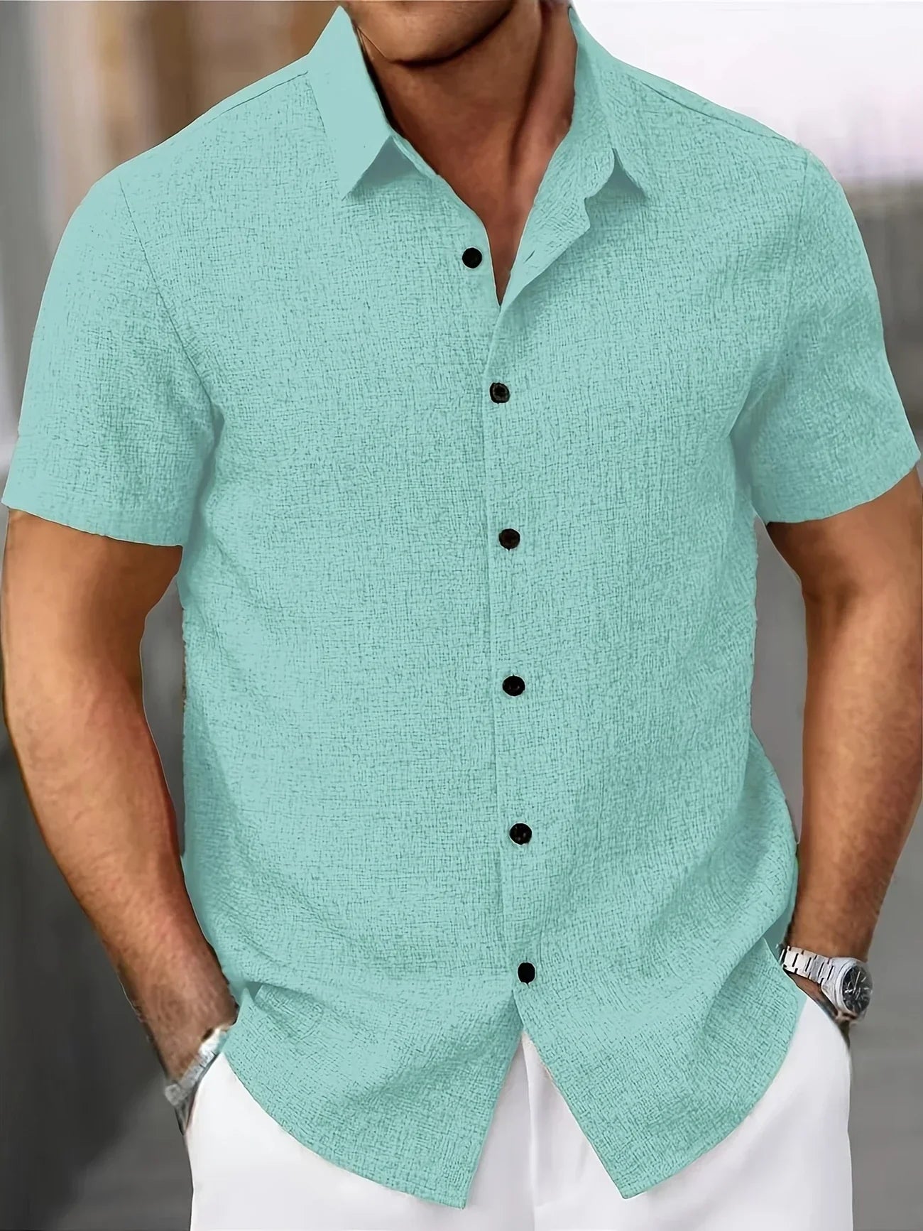 Vitoria™ | Chemise légère à manches courtes en lin mélangé