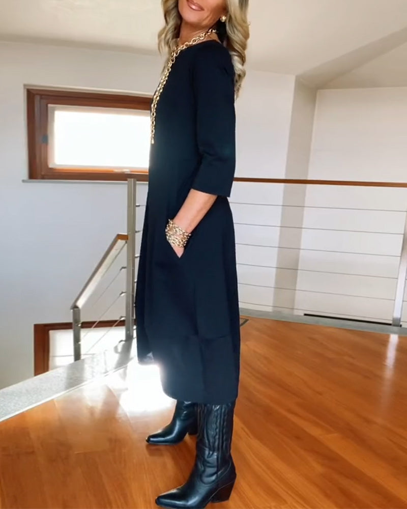 Denise - Élégante robe d'automne avec poches
