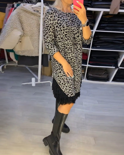 Antoinette - Élégante Robe Léopard au Style Audacieux