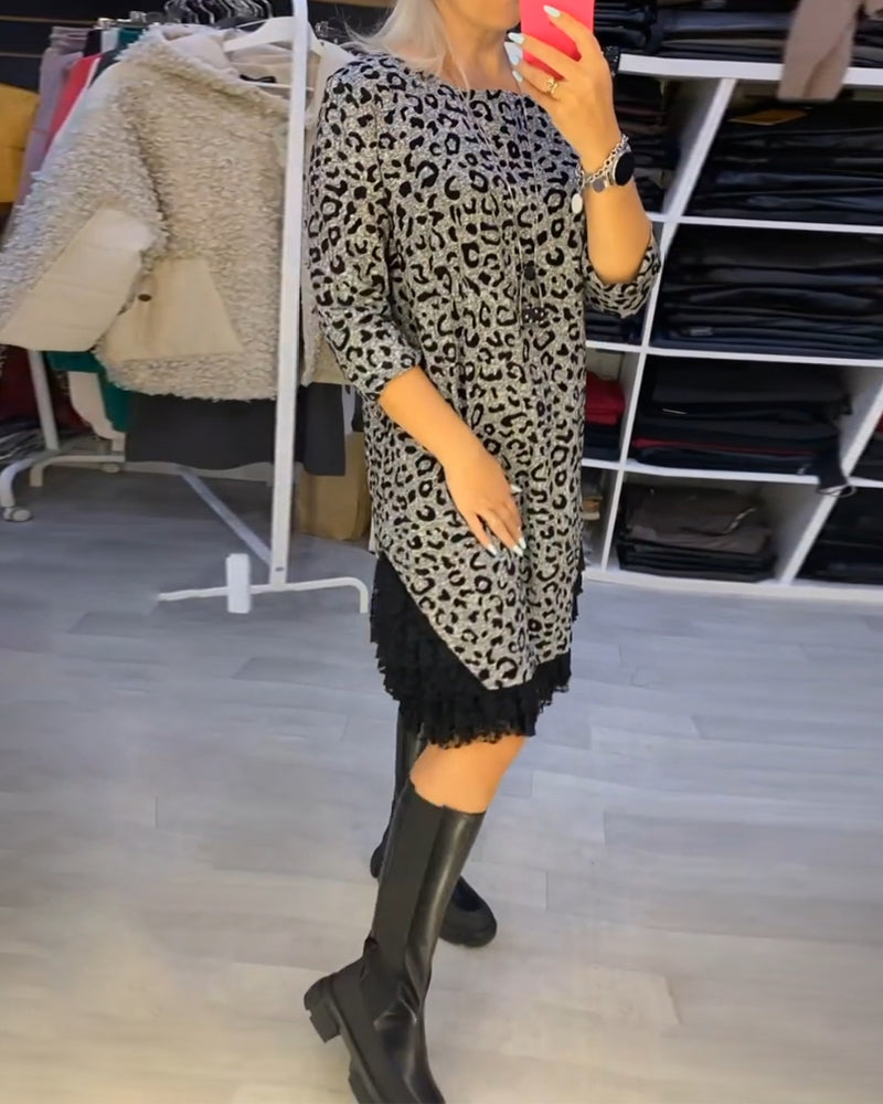 Antoinette - Élégante Robe Léopard au Style Audacieux